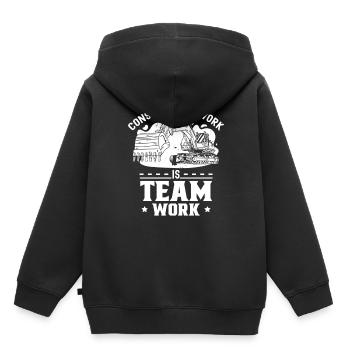 Construction work is teamwork Construction site Teamwork Construction - Kids Premium Organic Hoodie - black - Back - AI Model Kid Male (0cm)