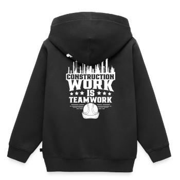 Construction work is teamwork Teamwork Construction site Construction - Kids Premium Organic Hoodie - black - Back - AI Model Kid Male (0cm)