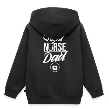Infirmière de vol Papa Médecin de vol Médecin de vol Médecin de vol - Sweat Premium à capuche enfant bio - noir - Dos - AI Model Kid Male (0cm)
