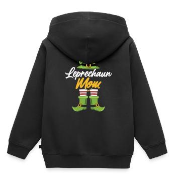 Leprechaun Mama St Patrick’s Day Leprechaun Irlandais - Sweat Premium à capuche enfant bio - noir - Dos - AI Model Kid Male (0cm)