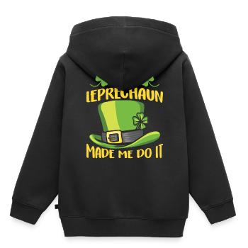 Der Kobold Hat Mich Dazu Gezwungen Ire Leprechaun - Kinder Premium Organic Hoodie - Schwarz - Hinten - AI Model Kid Male (0cm)