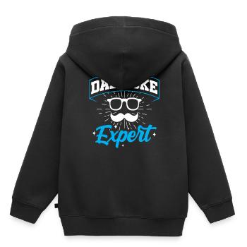 Papa Blague Papa Blagues Père - Sweat Premium à capuche enfant bio - noir - Dos - AI Model Kid Male (0cm)