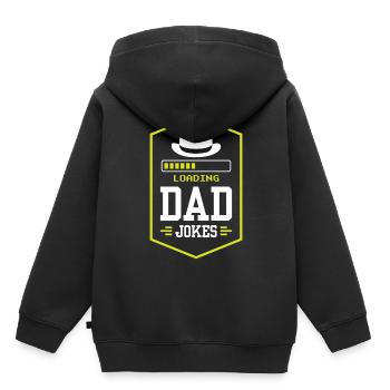 Papa Blague Papa Blagues Père - Sweat Premium à capuche enfant bio - noir - Dos - AI Model Kid Male (0cm)