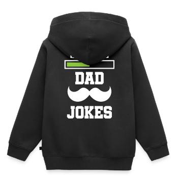Papa Blague Papa Blague Père Blagues - Sweat Premium à capuche enfant bio - noir - Dos - AI Model Kid Male (0cm)