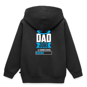 Papa Blague Papa Blague Père Blagues - Sweat Premium à capuche enfant bio - noir - Dos - AI Model Kid Male (0cm)