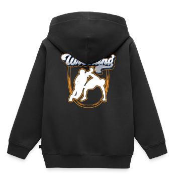 Lutte Lutte Lutte Lutteur - Sweat Premium à capuche enfant bio - noir - Dos - AI Model Kid Male (0cm)