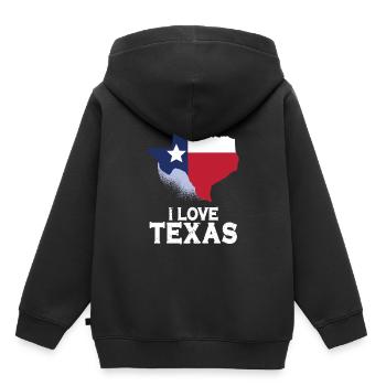 J’adore la fierté texane des dictons texans - Sweat Premium à capuche enfant bio - noir - Dos - AI Model Kid Male (0cm)