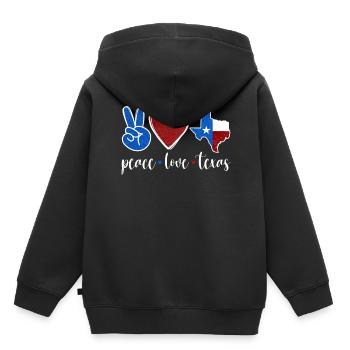 Paix Amour Texas Pride Texan Texan - Sweat Premium à capuche enfant bio - noir - Dos - AI Model Kid Male (0cm)