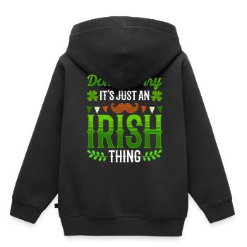 Don't worry this is just an Irish quirk Irishman - Kids Premium Organic Hoodie - black - Back - AI Model Kid Male (0cm)