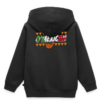 O’Mexicain Irlandais Mexique Irlande Irlandais - Sweat Premium à capuche enfant bio - noir - Dos - AI Model Kid Male (0cm)