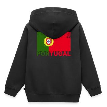 Portugal Flag Vintage Portugiesische Nationalitäts - Kinder Premium Organic Hoodie - Schwarz - Hinten - AI Model Kid Male (0cm)