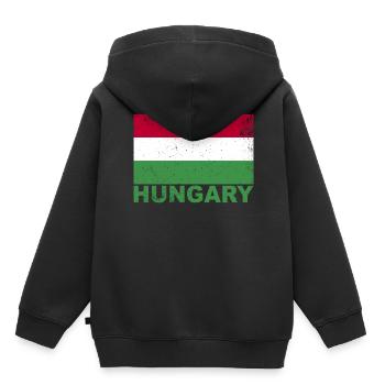 Ungarische Flagge Vintage ungarische Herkunft Nati - Kinder Premium Organic Hoodie - Schwarz - Hinten - AI Model Kid Male (0cm)