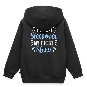 Soirée pyjama d’équipe sans sommeil Douce fête de nuit - Sweat Premium à capuche enfant bio - noir - Dos - AI Model Kid Male (0cm)