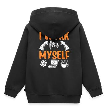 Ich Arbeite Für Mich Selbst Gründer Unternehmer - Kinder Premium Organic Hoodie - Schwarz - Hinten - AI Model Kid Male (0cm)