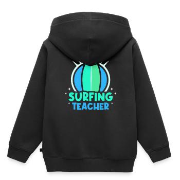 Moniteur de surf Surf Surf surf surf - Sweat Premium à capuche enfant bio - noir - Dos - AI Model Kid Male (0cm)