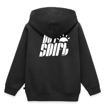 Poste de jour Travail posté Travail posté - Sweat Premium à capuche enfant bio - noir - Dos - AI Model Kid Male (0cm)