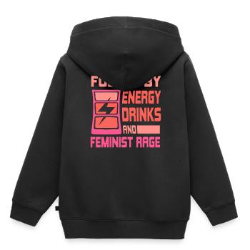 Angeheizt Durch Energydrinks Und Feministische Wut - Kinder Premium Organic Hoodie - Schwarz - Hinten - AI Model Kid Male (0cm)