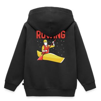 Rowing Rowing Rowing Rowing Rowing Boat Rowing - Kids Premium Organic Hoodie - black - Back - AI Model Kid Male (0cm)