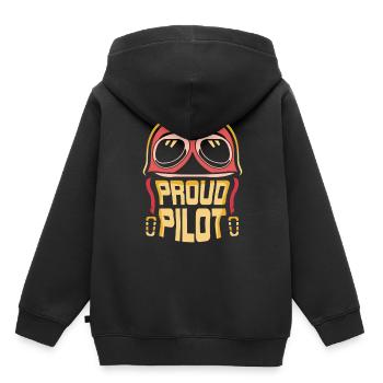Fier pilote avion léger petit avion jet - Sweat Premium à capuche enfant bio - noir - Dos - AI Model Kid Male (0cm)