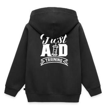 Training in First Aid Course First Aid - Kids Premium Organic Hoodie - black - Back - AI Model Kid Male (0cm)