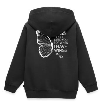 Frauen haben Flügel, um weibliche Ermächtigung - Kinder Premium Organic Hoodie - Schwarz - Hinten - AI Model Kid Male (0cm)