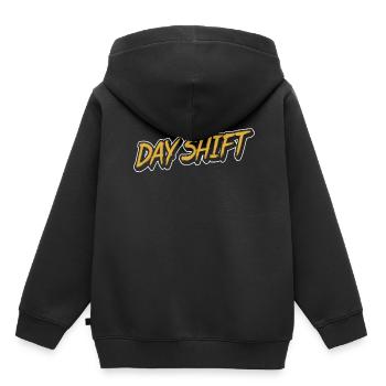 Poste de jour Travail posté Travail posté - Sweat Premium à capuche enfant bio - noir - Dos - AI Model Kid Male (0cm)