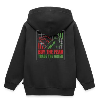 Kaufen Sie Angst Trade Gier Bären Bullen Bullenmär - Kinder Premium Organic Hoodie - Schwarz - Hinten - AI Model Kid Male (0cm)