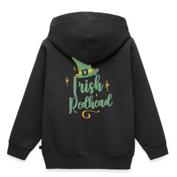 Roux irlandais Gaélique Irlandais Irlandais Irlande - Sweat Premium à capuche enfant bio - noir - Dos - AI Model Kid Male (0cm)