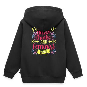 Angeheizt Durch Energydrinks Und Feministische Wut - Kinder Premium Organic Hoodie - Schwarz - Hinten - AI Model Kid Male (0cm)