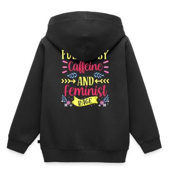 Fueled by caffeine and feminist anger - Kids Premium Organic Hoodie - black - Back - AI Model Kid Male (0cm)