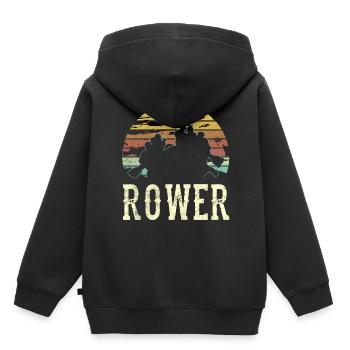 Rowing Rowing Rowing Boat Rowing Rowing - Kids Premium Organic Hoodie - black - Back - AI Model Kid Male (0cm)