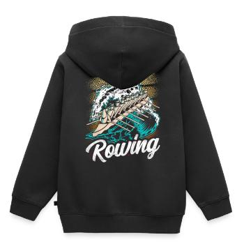 Rowing Rowing Rowing Rowing Boat Rowing Rower - Kids Premium Organic Hoodie - black - Back - AI Model Kid Male (0cm)
