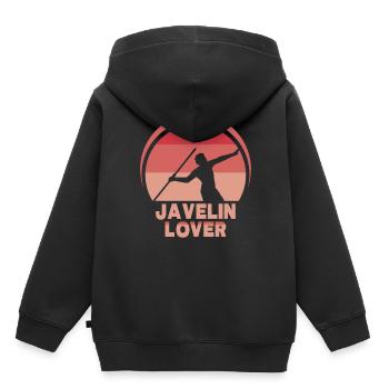 Amateurs de lancer de javelot Lancer de javelot Lancer de javelot Lancer de javelot - Sweat Premium à capuche enfant bio - noir - Dos - AI Model Kid Male (0cm)