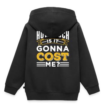 How much will it cost me? Father Papa Papi - Kids Premium Organic Hoodie - black - Back - AI Model Kid Male (0cm)