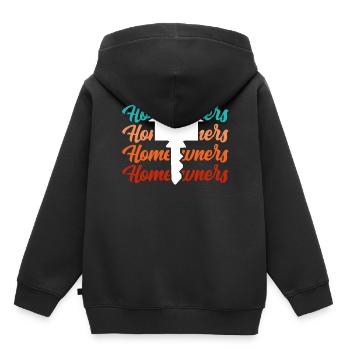 Propriétaire Propriétaire Maison propriétaire - Sweat Premium à capuche enfant bio - noir - Dos - AI Model Kid Male (0cm)