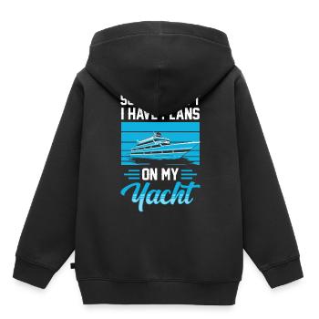 Malheureusement, je ne peux pas avoir de plans pour mon yacht - Sweat Premium à capuche enfant bio - noir - Dos - AI Model Kid Male (0cm)