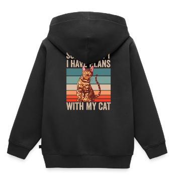 Malheureusement, je ne peux pas avoir de plans avec mon chat - Sweat Premium à capuche enfant bio - noir - Dos - AI Model Kid Male (0cm)