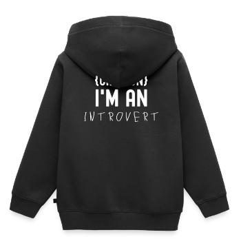 Vorsicht Ich Bin Ein Introvertierter Schüchtern - Kinder Premium Organic Hoodie - Schwarz - Hinten - AI Model Kid Male (0cm)