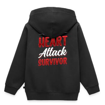Survivant d’une crise cardiaque - Sweat Premium à capuche enfant bio - noir - Dos - AI Model Kid Male (0cm)