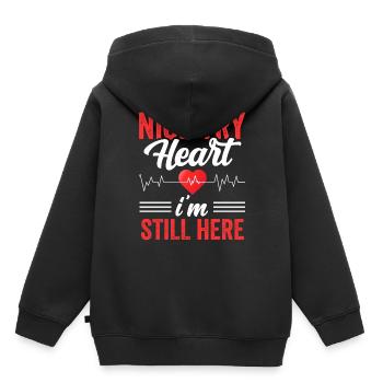 Bon cœur d’essai je suis toujours là - Sweat Premium à capuche enfant bio - noir - Dos - AI Model Kid Male (0cm)