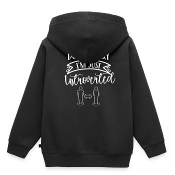 Keine Sorge Ich Bin Nur Introvertiert Schüchtern - Kinder Premium Organic Hoodie - Schwarz - Hinten - AI Model Kid Male (0cm)