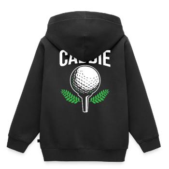 Caddie Golfing Profession Golfeur Golfeur - Sweat Premium à capuche enfant bio - noir - Dos - AI Model Kid Male (0cm)