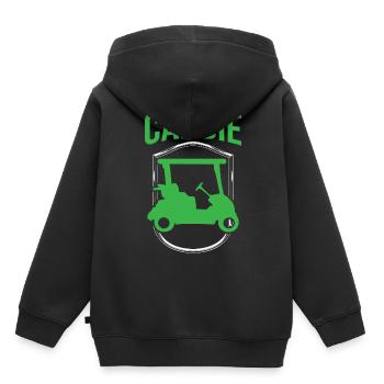 Caddie Profession Golfeur Golf Golf - Sweat Premium à capuche enfant bio - noir - Dos - AI Model Kid Male (0cm)