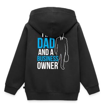 Je suis un père et un PDG propriétaire d’entreprise - Sweat Premium à capuche enfant bio - noir - Dos - AI Model Kid Male (0cm)