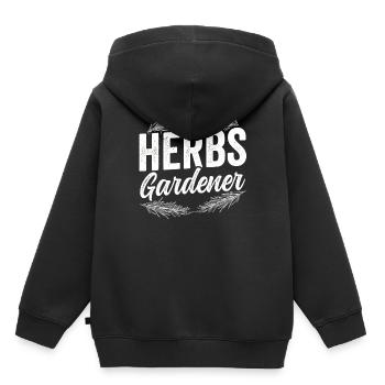 Herb Gardener Herbalisme Herb Garden Herb Herb - Sweat Premium à capuche enfant bio - noir - Dos - AI Model Kid Male (0cm)