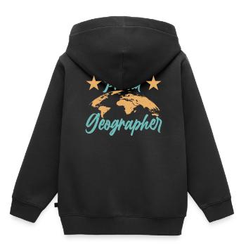 Proud Geography Geography Geography Student - Kids Premium Organic Hoodie - black - Back - AI Model Kid Male (0cm)