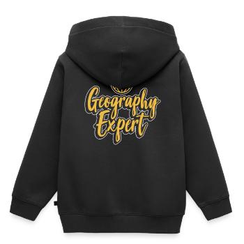 Expert en géographie Géographie Étudiant Géographe - Sweat Premium à capuche enfant bio - noir - Dos - AI Model Kid Male (0cm)