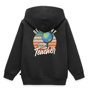 Professeur de géographie Géographie Profession de géographie - Sweat Premium à capuche enfant bio - noir - Dos - AI Model Kid Male (0cm)