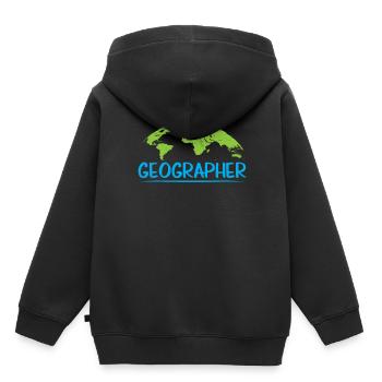 Géographie Géographie Profession Étudiant en géographie - Sweat Premium à capuche enfant bio - noir - Dos - AI Model Kid Male (0cm)