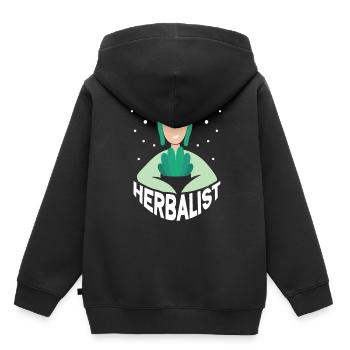 Herboriste Herb Herb Herb Herb Garden - Sweat Premium à capuche enfant bio - noir - Dos - AI Model Kid Male (0cm)